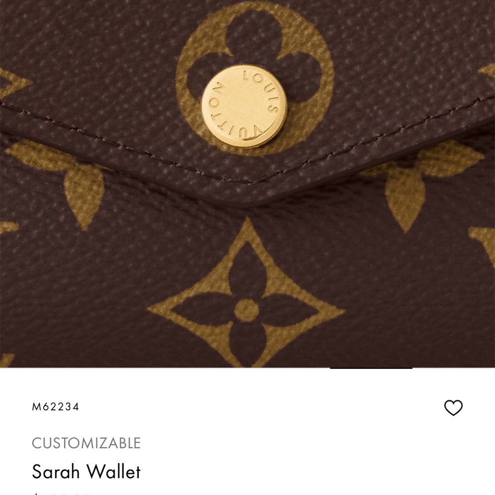 Authentic Louis Vuitton Sarah Wallet in Monogram with Fuschia interior - Picture 3 of 16